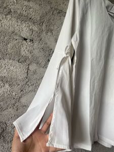 Bow Knot Slit Sleeves V Neck Blouse