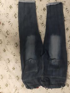 Jogger Style ripped Denims