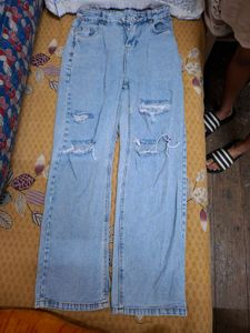 Ripped Wide Leg Jeans
