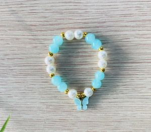 Blue Butterfly Beaded Bracelet Combo