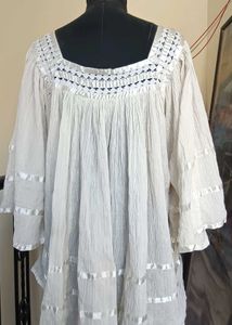 Creamy White Boho Tunic Top