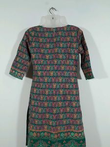 Green Printed Kurta Set For Women&#39;s