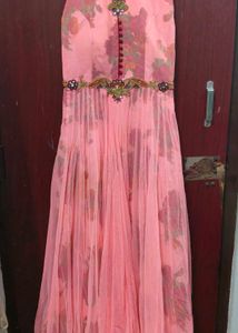 Pink Net Anarkali Dress