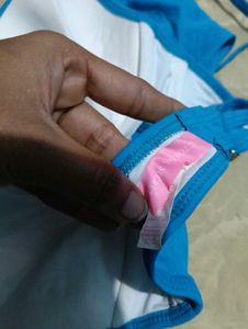 131.Blue Halter Bikini Top 32B