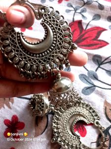Shimmering Oxidized Unique Earrings