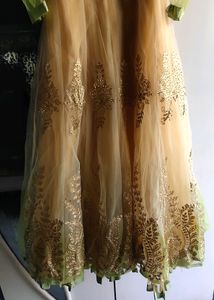green creme gown
