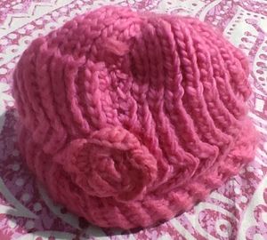 Handmade Knitted Pink Beanie