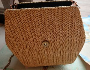 Jute &amp; Brown Boho Sling Bag