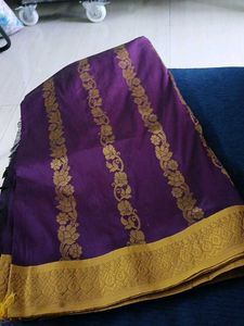 Elegant Purple &amp; Gold Saree