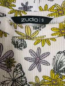 Studio  Floral &amp; Butterfly Tie-Front Top