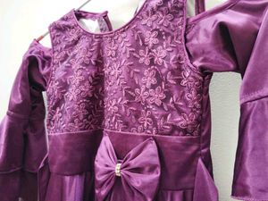 4-6 Years Elegant Purple Girl&#39;s Party Dress