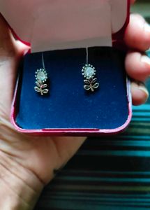 Floral Silver  Look Alike Earring