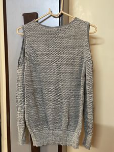 NEW Cold Shoulder Knit With Lurex Thread