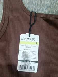 Brown Ribbed Tank Top