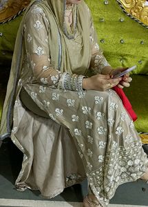Heavy A Shape Dress With Lace Duppatta