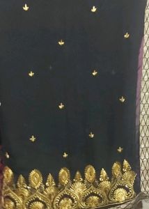 Black Saree No Blouse