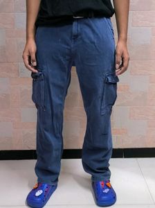 Pack Of 2 Blue And Black Cargo Pants