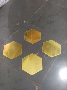 wall sticker golden hexagon 4 pieces