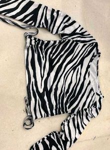 Zebra Print Cropped Top