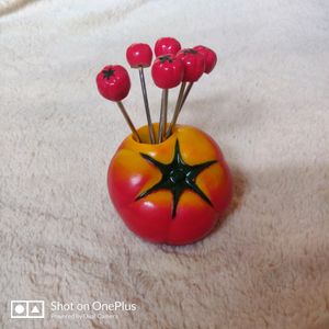 Artificial Fruit Shaped Mini Forks (Tomato Set)