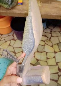 Silver Glitter Heels(3&#34; Inches)