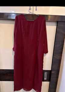 Maroon Embroidered Kurta set