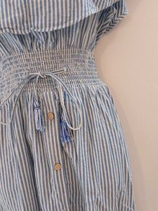 Zara Striped Off Shoulder Coastal Dress
