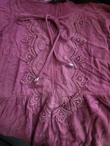 Mauve Lace Detail Top