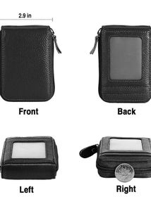 RFID Blocked Textured Leather Card Holder