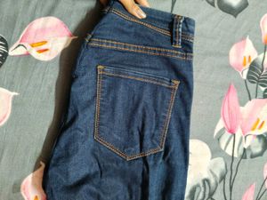 Navy Blue Boot Cut Mid Waist Jeans