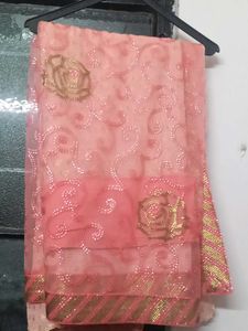 Pink &amp; Gold Sequin Dupatta
