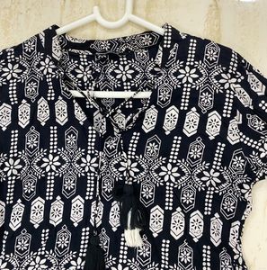 Black &amp; White Printed Dress