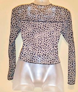 Size S Animal Print Sheer Top