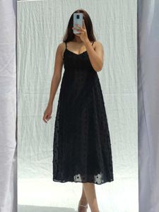 Black Polka Dot Midi Dress