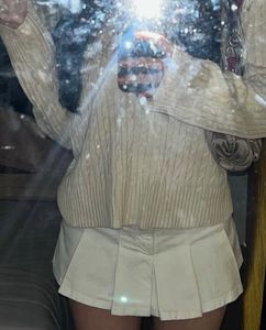 Y2K White Pleated Mini Skirt