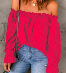 Forever 21 Hot Red Off-the-Shoulder Ruffle Blouse