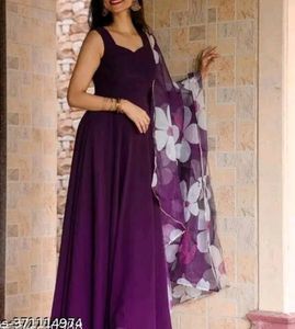Purple Anarkali Dress With Dupatta