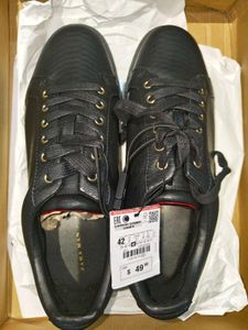 ZARA MEN BLACK LEATHER SNEAKERS 😎🔥👀