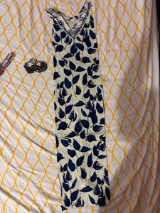 Blue Floral Print Kurta