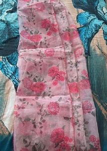 Pink Floral Dupatta