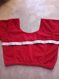 Red Velvet Blouse Top