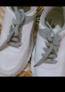 Naughty Girl White Chunky Sneakers