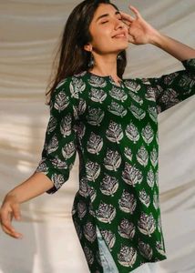 Women Green Kurti For Summer