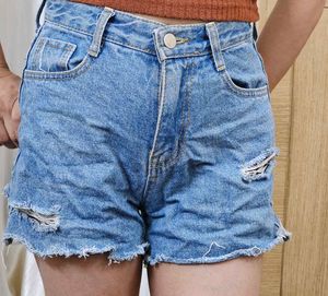 Distressed Denim Shorts