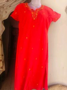 Red Embroidered Kurta and salwar