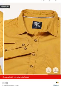 DNMX Cotton Slim Fit Shirt - Mustard