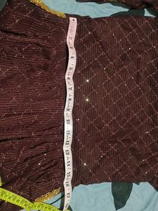 Maroon Naira Cut With Circular Plazzo