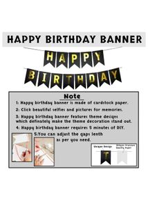 Gold &amp; Black Birthday Party Decoration Set