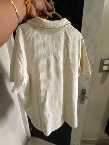Zudio White Waffle Knit Pullover - Size L