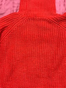 Coral Ribbed Knit Turtleneck